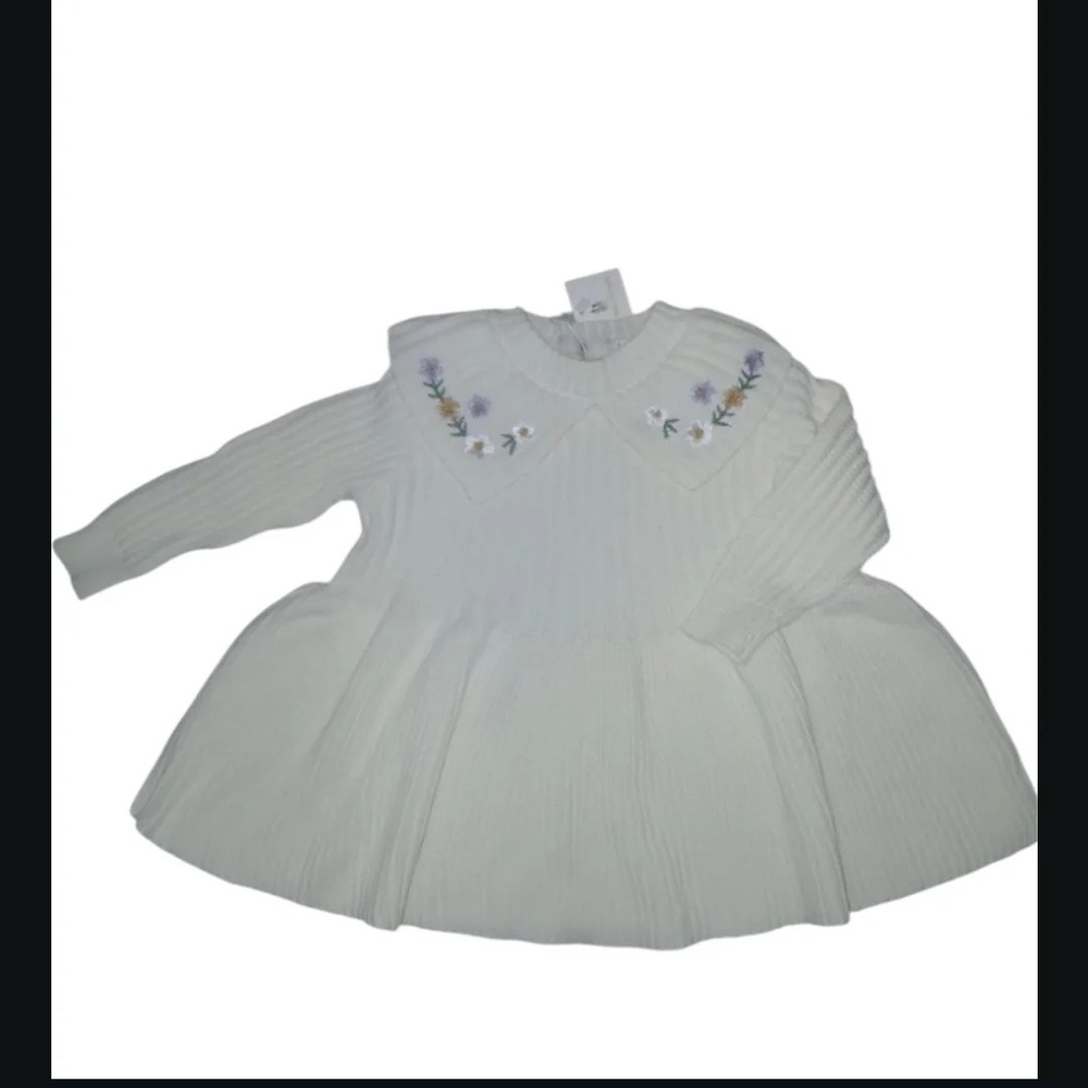 White Dress with Floral Embroidery